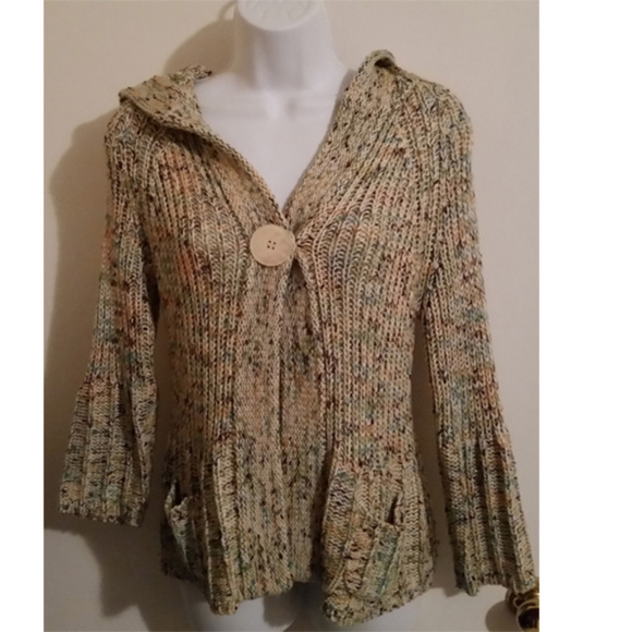 BcBgmaxazria boho knit hooded cardigan runs S - Picture 5 of 7